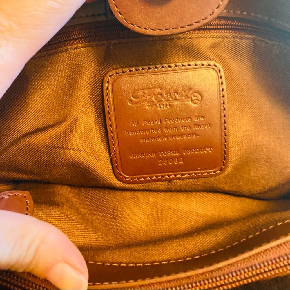 Brighton Small Brown Croc Embossed Leather Crossbody Organizer - Picture 7 of 10